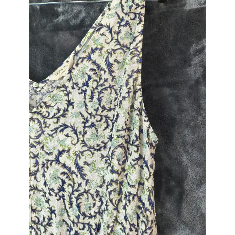 Lucky Brand Floral Paisley Maxi Dress Women's Large - Picture 2 of 11